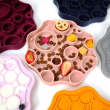 Silicone Dog Slow Feeder and Licking Mat - 2 in 1 Puzzle Bowl for Dog Slow Feeding(Dark gray)