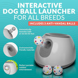 Automatic Dog Ball Launcher with Adjustable Distance - Includes 3 Durable Balls(blue)