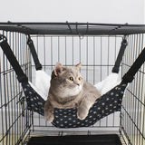 Cat Cage Hammock - Adjustable Double-Sided Pet Swing Bed with Hooks(Red Star)
