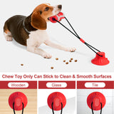 Yellow Interactive Dog Suction Cup Tug Toy - Durable TPR Chew & Treat Dispenser for Teeth Cleaning & Solo Play