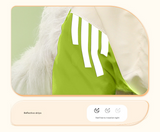 Colorblock (Beige blue) Dog Raincoat - Waterproof with Hood and Reflective Strips (Size M)
