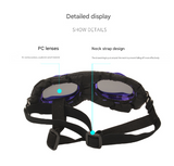 Black Frame Black Film Retro Pet Goggles - UV Protection Sunglasses for Small Medium Dogs & Cats, Windproof Shatterproof Eye Protection
