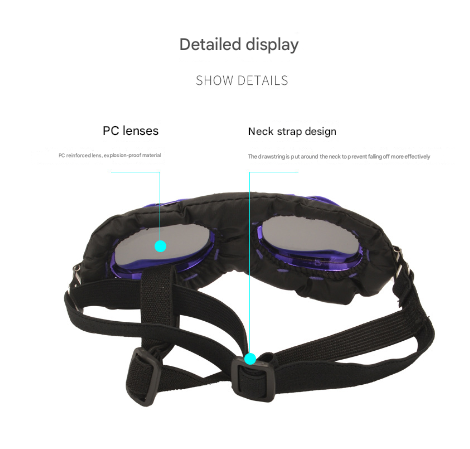 Black Frame Black Film Retro Pet Goggles - UV Protection Sunglasses for Small Medium Dogs & Cats, Windproof Shatterproof Eye Protection